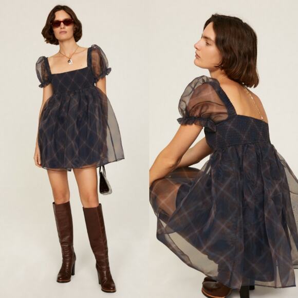 WeWoreWhat Dresses & Skirts - WEWOREWHAT Puff‎ Sleeve Organza Mini Dress Small